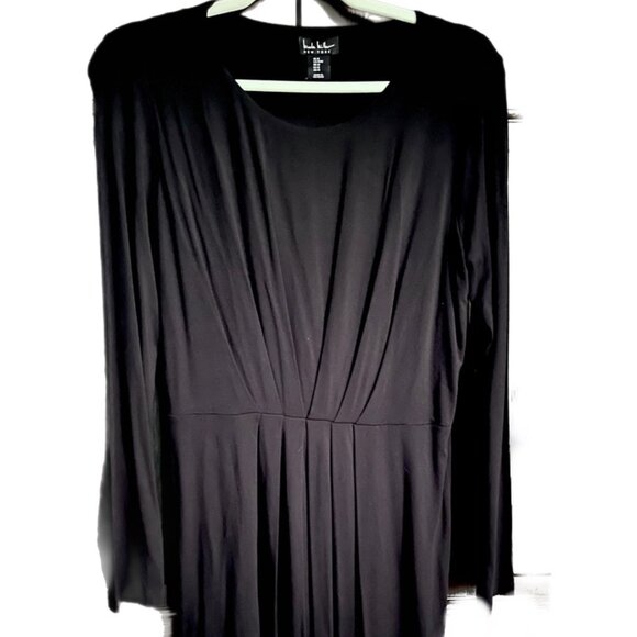 Nicole Miller Long Sleeve Crew Neck Pleated Dress Size M Never Worn - Picture 1 of 1